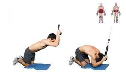 Cable crunches are a good machine-basd abs exercise.