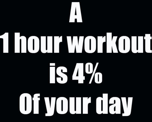 "A 1-hour workout is 4% of your day."