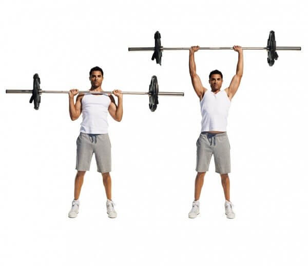 The overhead press is a great exercise for giving your body an impressive taper.