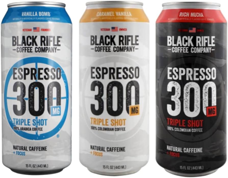 Amazon.com: Black Rifle Coffee 300 RTD Ready To Drink Variety Pack, Gluten Free, 300mg Caffeine - 6 Cans : Grocery & Gourmet Food