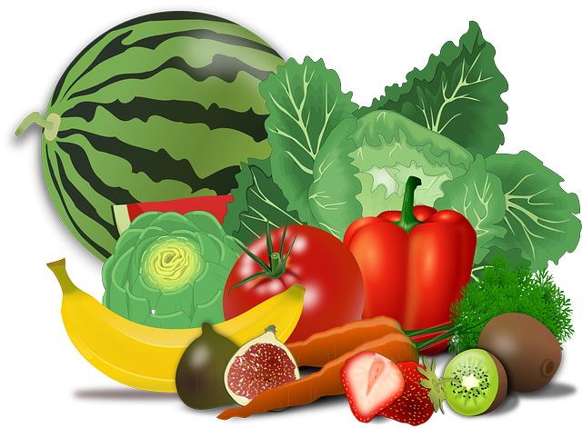 vegetables, fruits, food